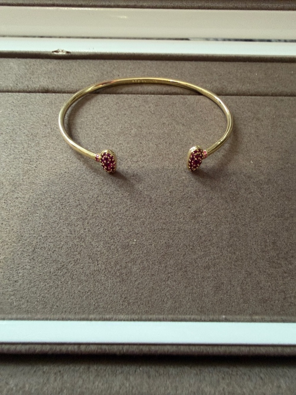 Kendra Scott Gold Open Cuff with Pink Clustered Stones